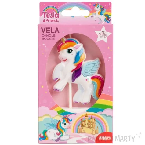 swieczka na tort jednorozec dekora 8 cm