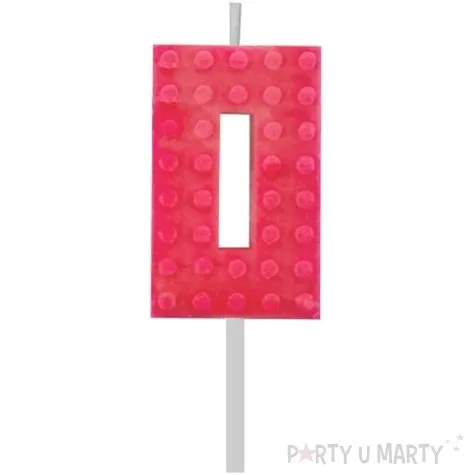 swieczka na tort klocki cyfra 0 czerwona godan 5 5 cm