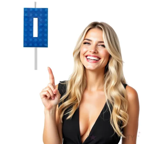 swieczka na tort klocki cyfra 0 niebieska godan 5 5 cm