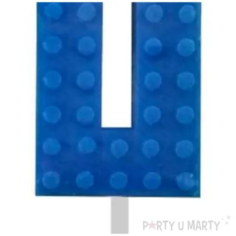 swieczka na tort klocki cyfra 0 niebieska godan 5 5 cm