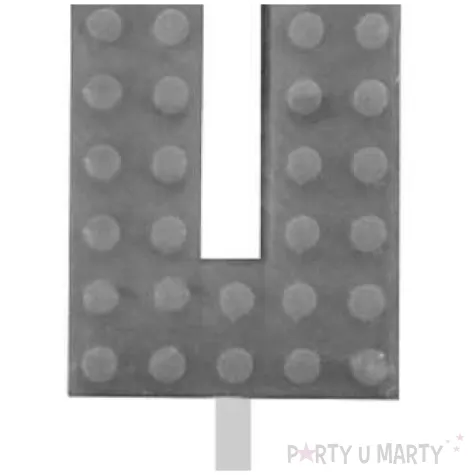 swieczka na tort klocki cyfra 0 szara godan 5 5 cm