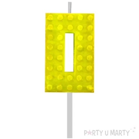 swieczka na tort klocki cyfra 0 zolta godan 5 5 cm