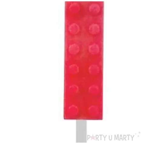 swieczka na tort klocki cyfra 1 czerwona godan 5 5 cm