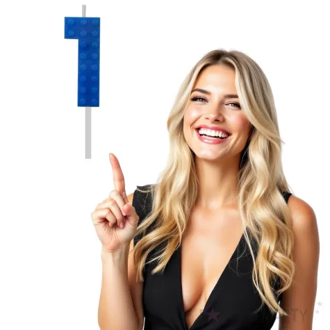 swieczka na tort klocki cyfra 1 niebieska godan 5 5 cm