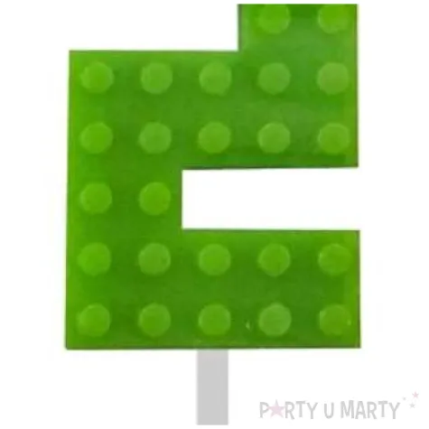 swieczka na tort klocki cyfra 2 zielony godan 5 5 cm