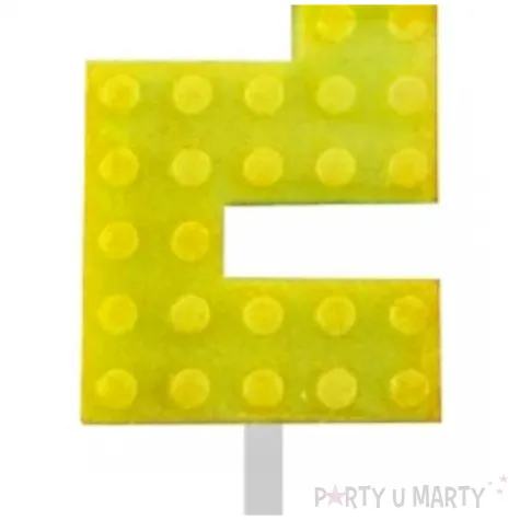 swieczka na tort klocki cyfra 2 zolty godan 5 5 cm