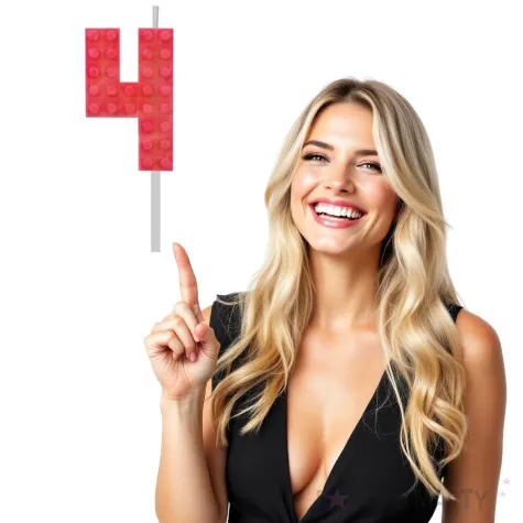 swieczka na tort klocki cyfra 4 czerwona godan 5 5 cm