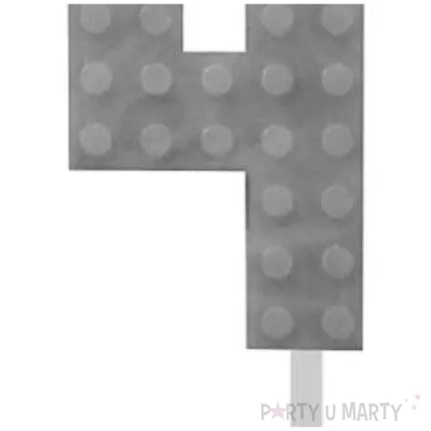 swieczka na tort klocki cyfra 4 szara godan 5 5 cm