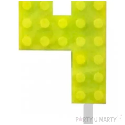swieczka na tort klocki cyfra 4 zolta godan 5 5 cm