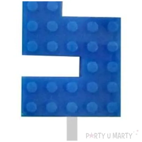 swieczka na tort klocki cyfra 5 niebieska godan 5 5 cm