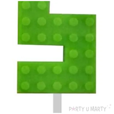 swieczka na tort klocki cyfra 5 zielona godan 5 5 cm