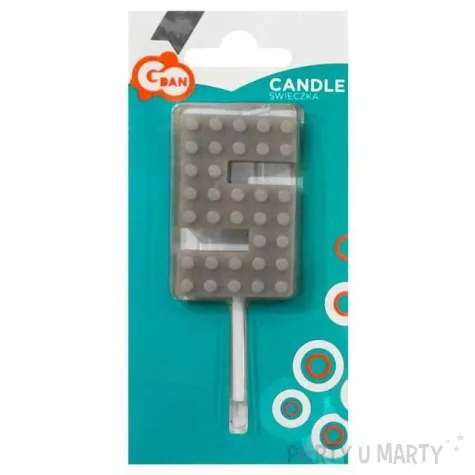 swieczka na tort klocki cyfra 5 zolta godan 5 5 cm