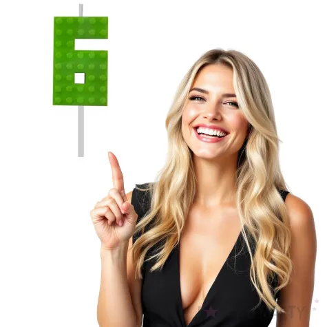 swieczka na tort klocki cyfra 6 zielona godan 5 5 cm