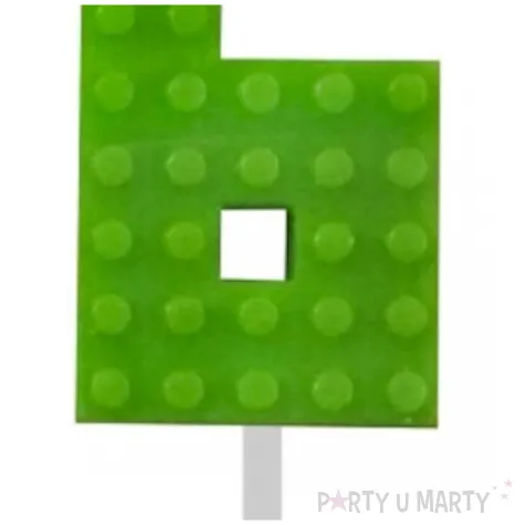 swieczka na tort klocki cyfra 6 zielona godan 5 5 cm