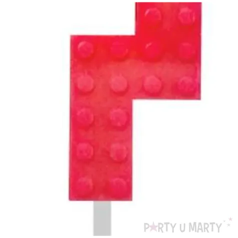 swieczka na tort klocki cyfra 7 czerwona godan 5 5 cm