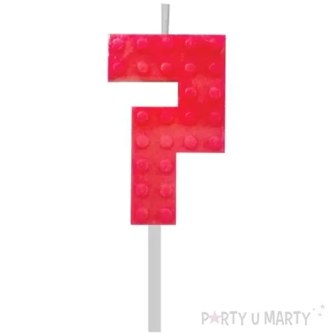 swieczka na tort klocki cyfra 7 czerwona godan 5 5 cm