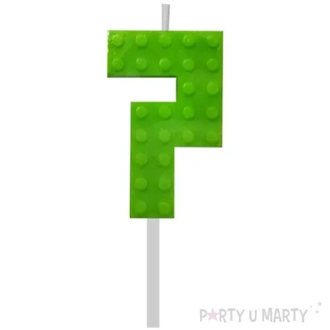 swieczka na tort klocki cyfra 7 zielona godan 5 5 cm