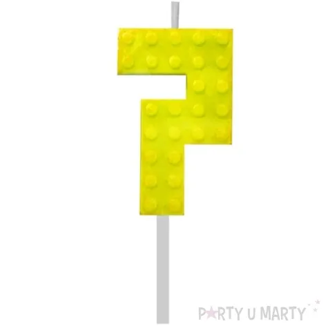 swieczka na tort klocki cyfra 7 zolta godan 5 5 cm