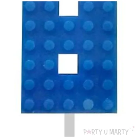 swieczka na tort klocki cyfra 8 niebieska godan 5 5 cm