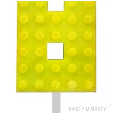 swieczka na tort klocki cyfra 8 zolta godan 5 5 cm