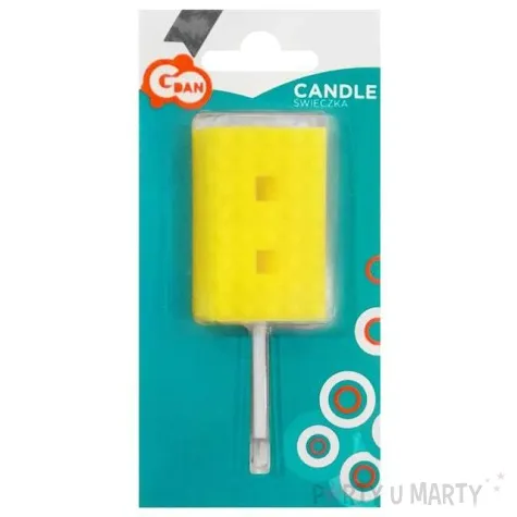 swieczka na tort klocki cyfra 8 zolta godan 5 5 cm