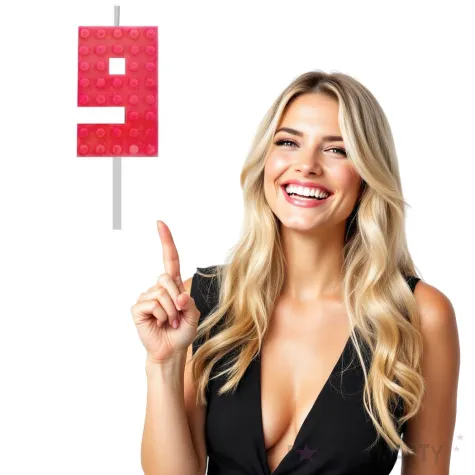 swieczka na tort klocki cyfra 9 czerwona godan 5 5 cm