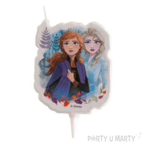 swieczka na tort kraina lodu elsa i anna w lesie dekora 7 5 cm