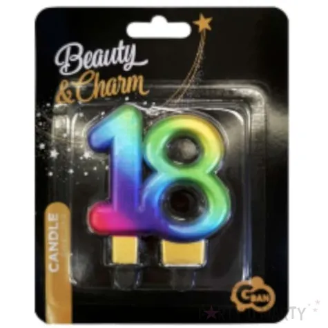 swieczka na tort liczba 18 galaxy teczowa godan 7 5 cm