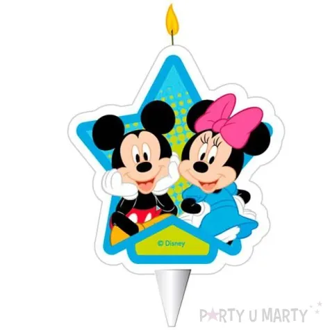 swieczka na tort myszka mickey i minnie dekora 7 5 cm