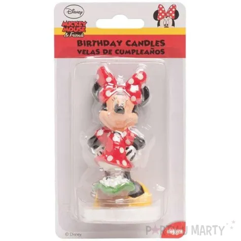 swieczka na tort myszka minnie 3d dekora 8 cm