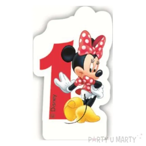 swieczka na tort myszka minnie cyfra 1 procos 6 cm