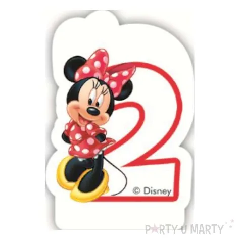 swieczka na tort myszka minnie cyfra 2 procos 6 cm