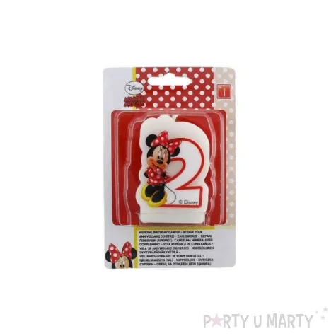 swieczka na tort myszka minnie cyfra 2 procos 6 cm