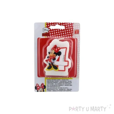 swieczka na tort myszka minnie cyfra 4 procos 6 cm
