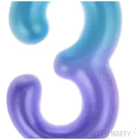 swieczka na tort ombre cyfra 3 fioletowo niebieska arpex 6 cm