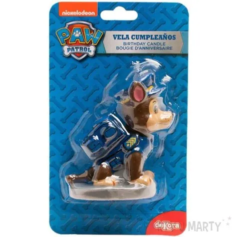 swieczka na tort paw patrol chase 3d dekora 7 cm