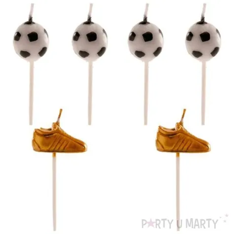 swieczka na tort pilka nozna mix dekora 5 cm 6 szt