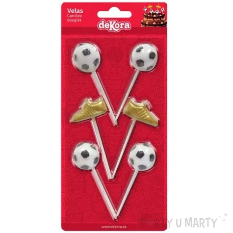swieczka na tort pilka nozna mix dekora 5 cm 6 szt