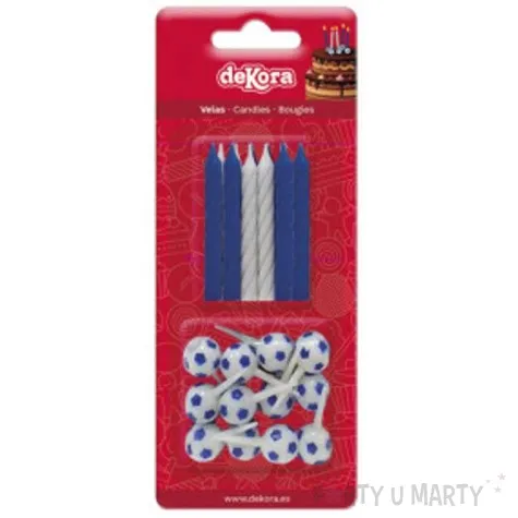 swieczka na tort pilka nozna mix dekora 7 cm 12 szt