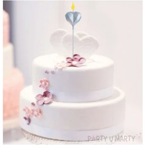 swieczka na tort serduszko srebrny jix 9 5 cm