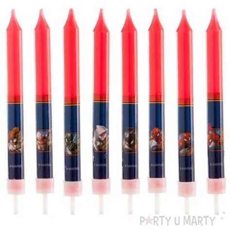 swieczka na tort spiderman mix dekora 9 cm 8 szt