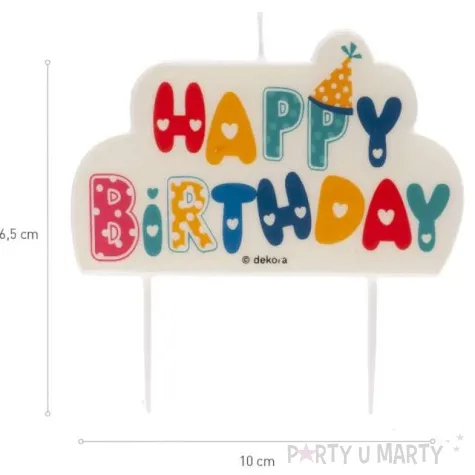 swieczka na tort topper happy birthday dekora 10 x 6 5 cm