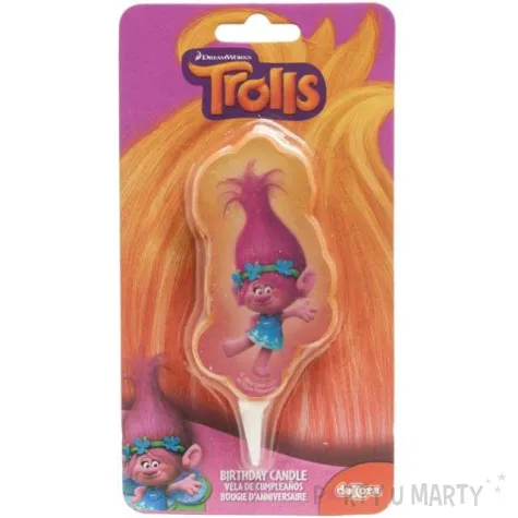 swieczka na tort trolls poppy dekora 7 5 cm