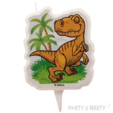 swieczka na tort tyranozaur dinosaurs world dekora 7 5 cm