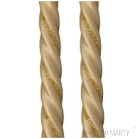 swieczka spiralna stozkowa brazowo szara z brokatem ravi 2 szt