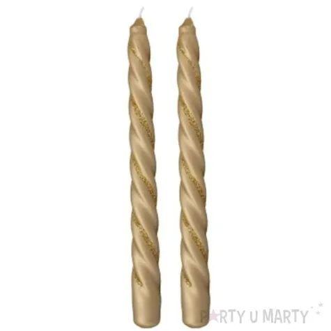 swieczka spiralna stozkowa brazowo szara z brokatem ravi 2 szt