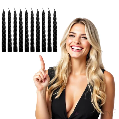 swieczka spiralna stozkowa czarna ravi 10 szt