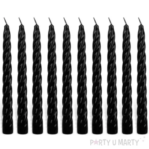 swieczka spiralna stozkowa czarna ravi 10 szt