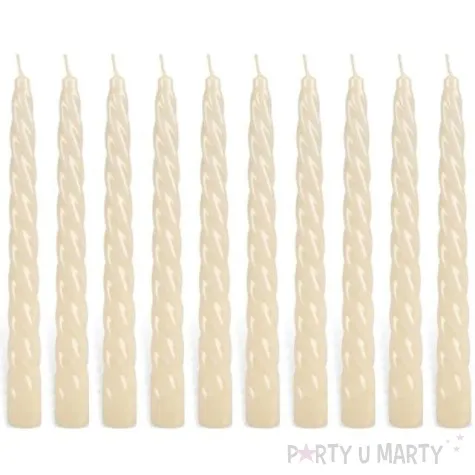 swieczka spiralna stozkowa kremowa ravi 10 szt
