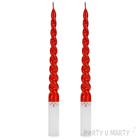 swieczka spiralne swiete mikolaj czerwony partydeco 2 szt